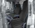 DAF LF - Komplet Miarowych Pokrowców T1+T2 (fotel kierowcy + dwuosobowa kanapa pasażera) - widok na fotel kierowcy
