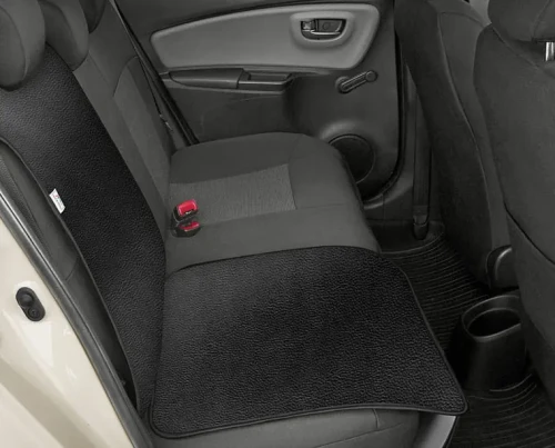 Mata ochronna pod fotelik samochodowy JUNIOR - skóra ekologiczna czarna