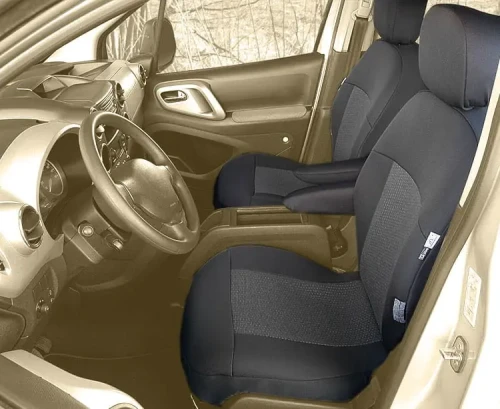 Peugeot Partner II Tepee - Miarowe Pokrowce Samochodowe na Przednie Fotele - widok w samochodzie