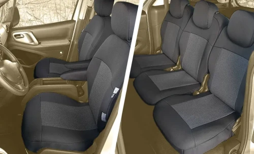 Peugeot Partner II Tepee - Komplet Miarowych Pokrowców Samochodowych - widok w samochodzie