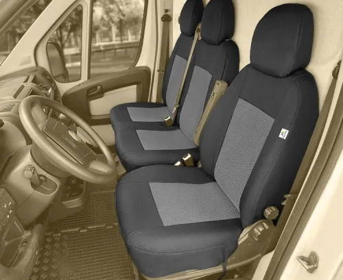 Fiat Ducato IV Furgon - Komplet Miarowych Pokrowców DV1+DV2 (fotel kierowcy + dwuosobowa kanapa pasażera)