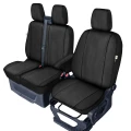 Ford Transit Custom I - Miarowe Pokrowce Samochodowe ze skóry ekologicznej (fotel kierowcy + 2-osobowa kanapa)