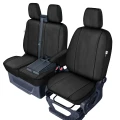 Ford Transit Custom I - Miarowe Pokrowce Samochodowe ze skóry ekologicznej (fotel kierowcy + 2-osobowa kanapa)