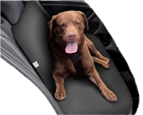 Mata ochronna pod fotelik samochodowy JUNIOR DUO skóra ekologiczna szara - idealna do przewozu psa
