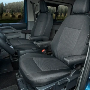 Volkswagen Transporter T7 - Miarowe Pokrowce na fotel kierowcy i pasażera (1+1) z podłokietnikami