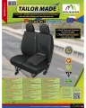 Pokrowiec miarowy FORD Transit Custom I - 2-osobowa kanapa - model PRACTICAL DV2 czarny
