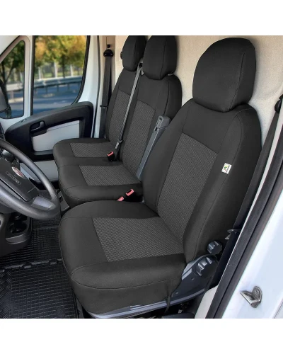 Toyota Proace Max - Komplet Miarowych Pokrowców DV1+DV2 (fotel kierowcy + dwuosobowa kanapa pasażera)