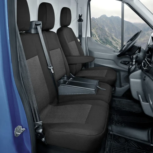 Ford Transit VIII od 2013 - Miarowe Pokrowce Samochodowe (fotel kierowcy + 2-osobowa kanapa)