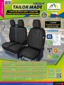 Ford Transit Custom I - Miarowe Pokrowce Samochodowe ze skóry ekologicznej (fotel kierowcy + 2-osobowa kanapa)