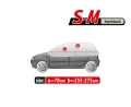 Pokrowiec na dach i szyby samochodowe WINTER Optimio - rozmiar S-M hatchback - wymiary
