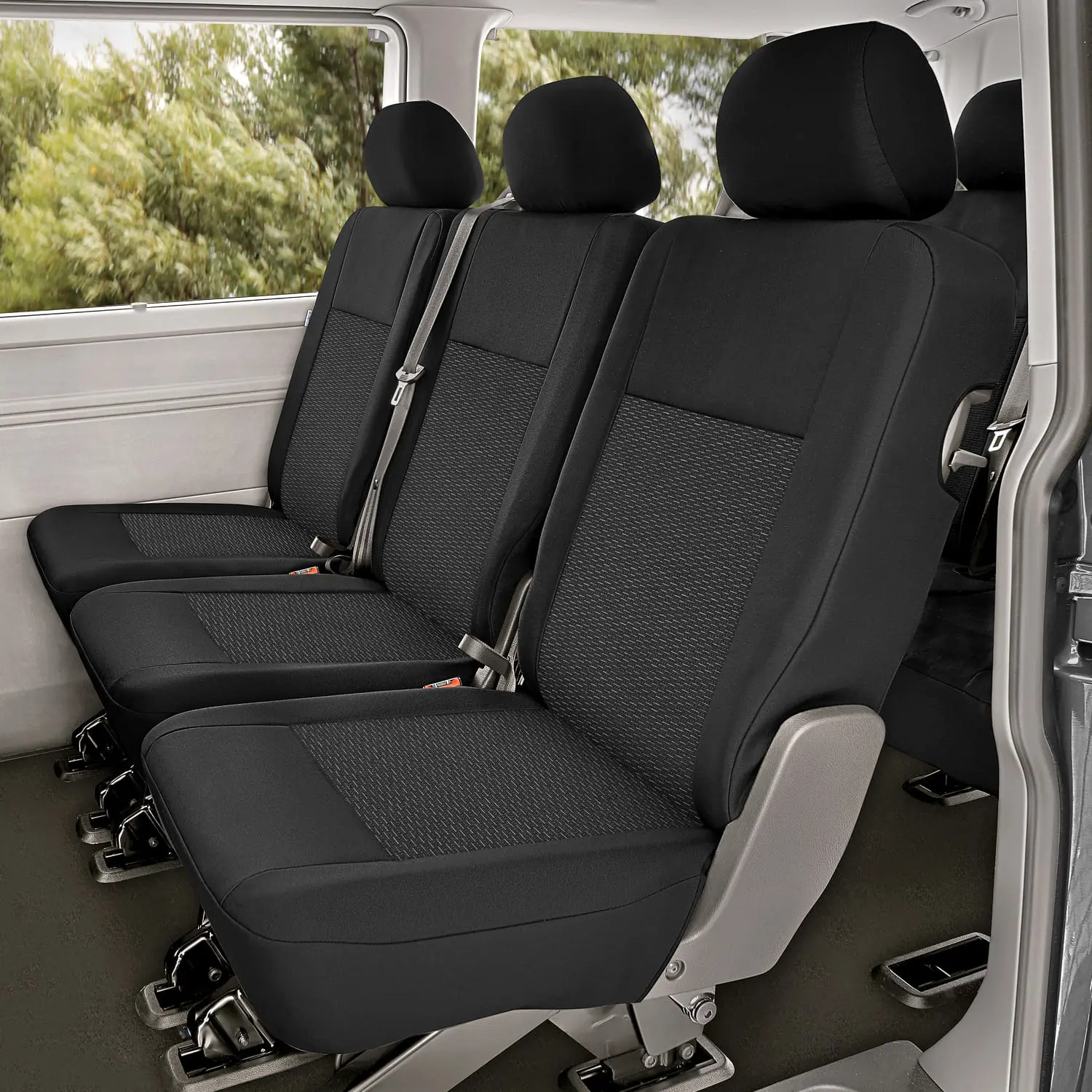 Volkswagen Transporter VW T6 - Miarowe pokrowce samochodowe na 3-osobową kanapę 1+1+1