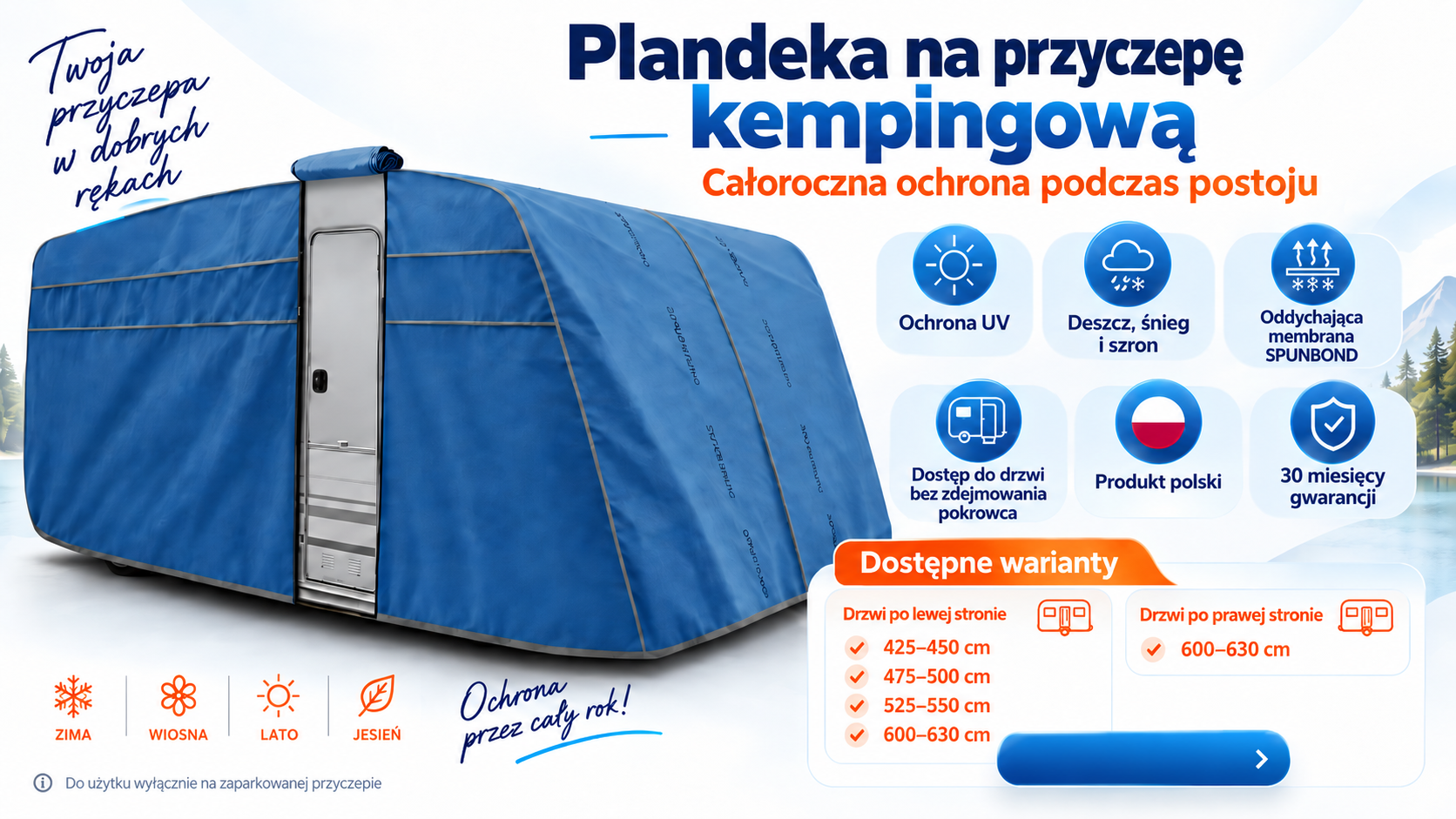 Plandeki,pokrowce ochronne na przyczepy kempingowe – wodoodporna membrana, oddychające boki i ochrona przez cały rok
