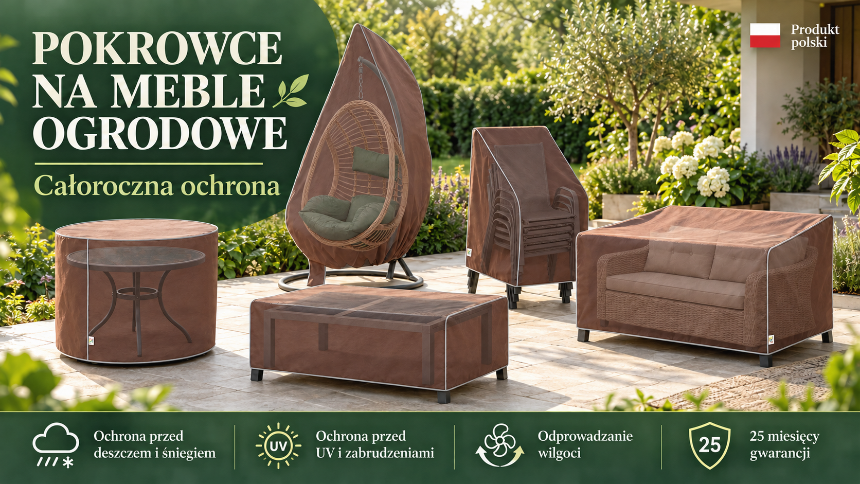 Pokrowce na meble ogrodowe – całoroczna ochrona ochrona przed opadami i zabrudzeniami